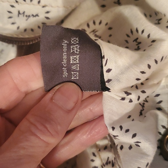 Myra Bag Southwest Leather CottonCarve Bucket Pockets Shoulder Bag NWOT - Picture 9 of 13